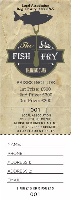 Fish Fry Raffle Ticket Product Front