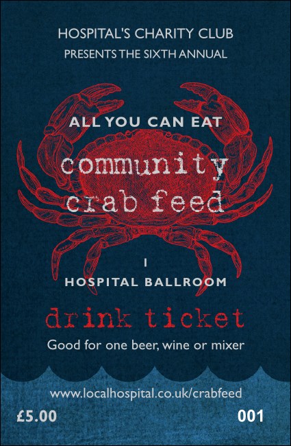 Crab Dinner Drink Ticket Product Front