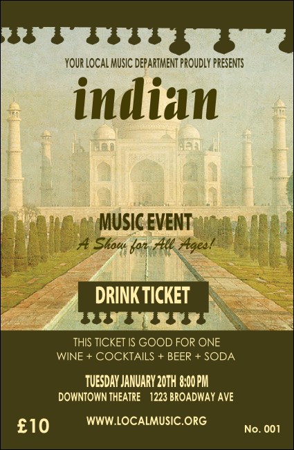 Indian Music Drink Ticket