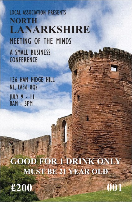 North Lanarkshire Drink Ticket Product Front