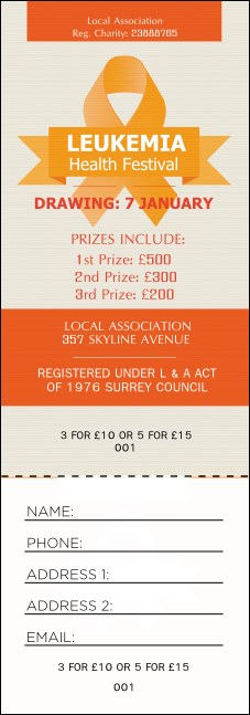 Leukemia Raffle Ticket Product Front