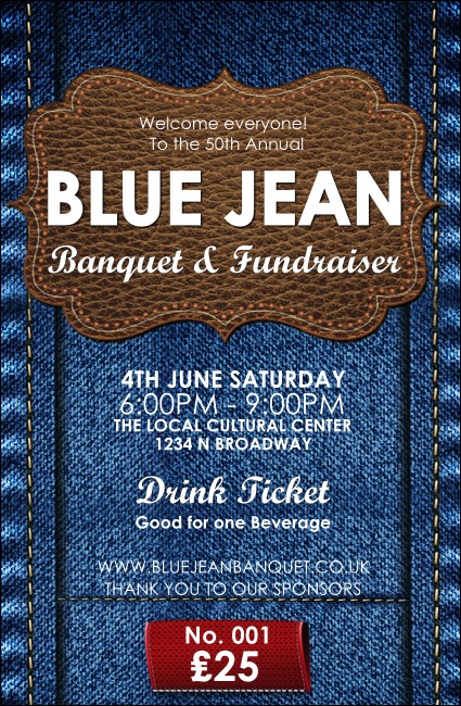 Blue Jeans Drink Ticket Product Front