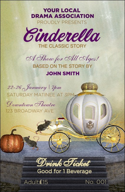 Cinderella Drink Ticket Product Front