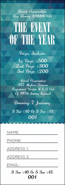 All Purpose Blue Raffle Ticket Product Front