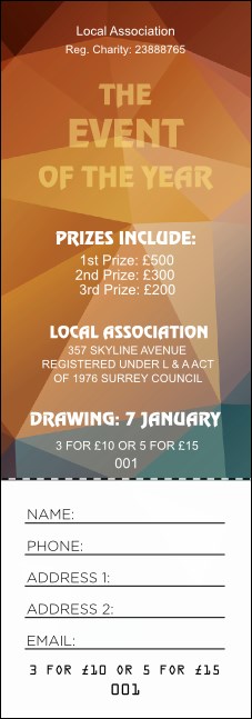 All Purpose Geometric Raffle Ticket Product Front