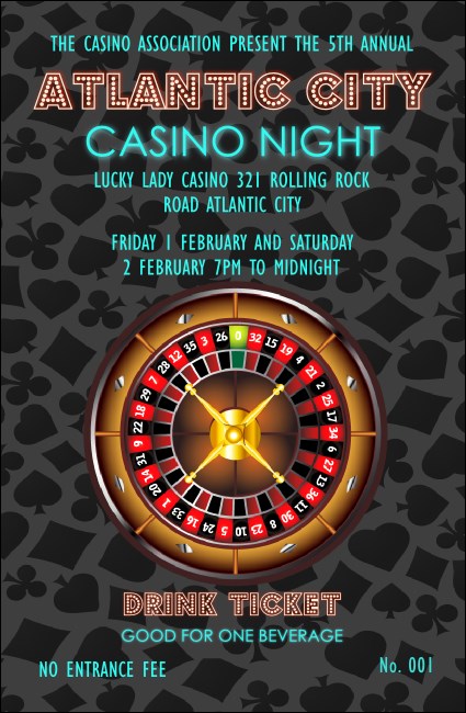 Casino Drink Ticket Product Front
