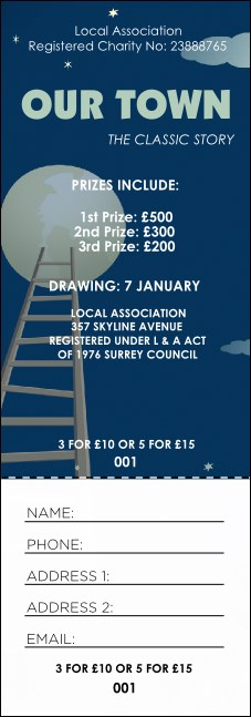 Our Town Raffle Ticket Product Front