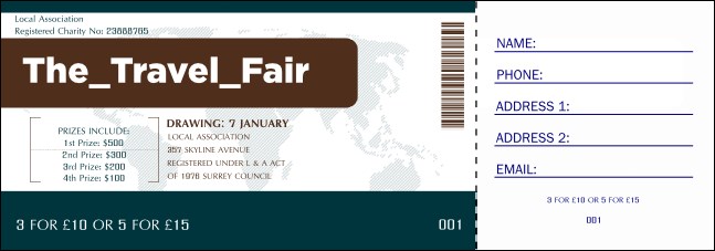 Airline Raffle Ticket Product Front