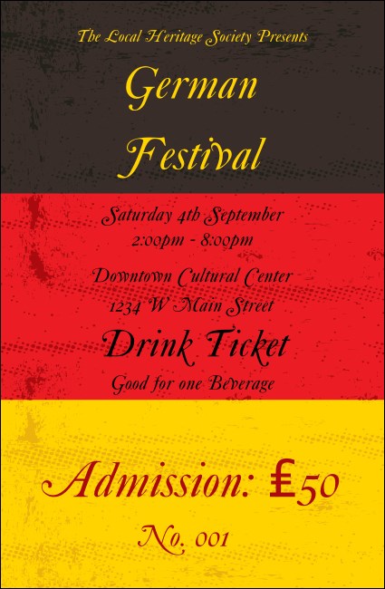 German Flag Drink Ticket Product Front