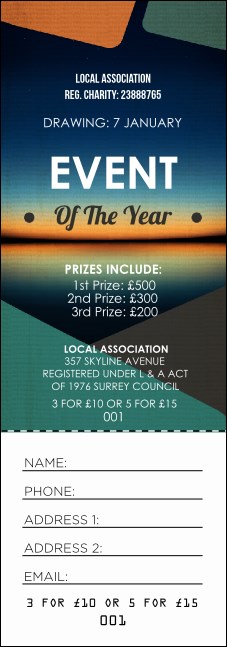 All Purpose Horizon Raffle Ticket Product Front