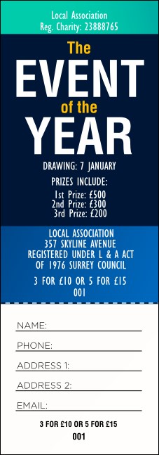 All Purpose Bright Raffle Ticket Product Front