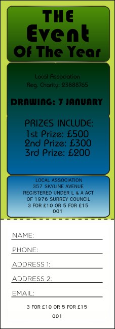 Squares Raffle Ticket