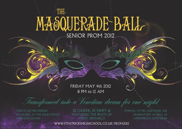 Masquerade Ball Postcard Product Front