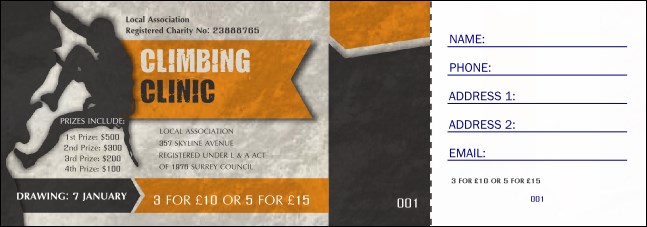 Climbing Raffle Ticket Product Front