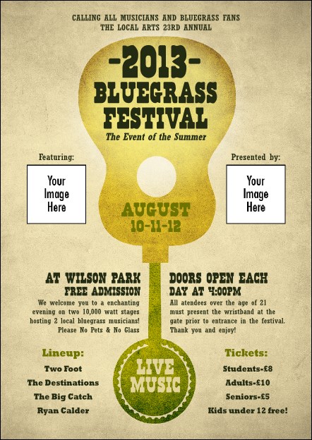 Guitar and Banjo Postcard Product Front