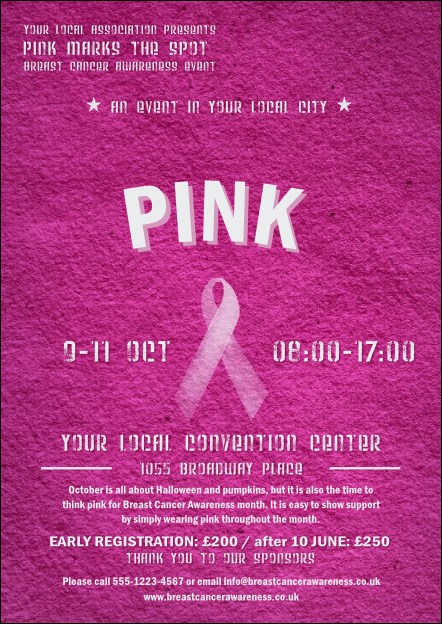 Breast Cancer Pink Ribbon Postcard Product Front