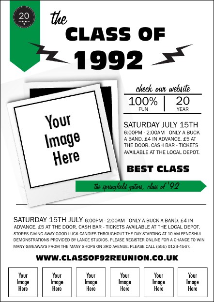 Class Reunion Mascot Green Postcard Product Front