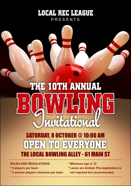 Bowling League Postcard Product Front