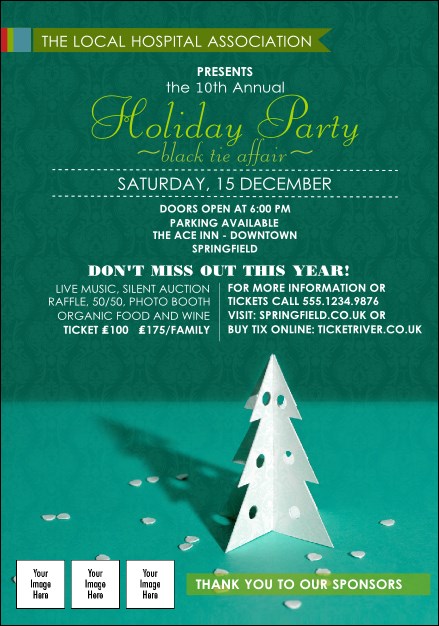 Paper Christmas Tree Postcard Product Front