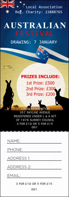 Australia Raffle Ticket Product Front