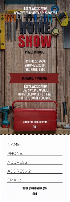Home Improvement Raffle Ticket Product Front