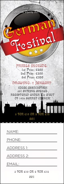 German Raffle Ticket Product Front