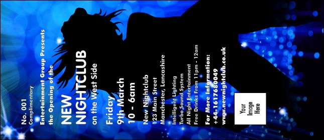 Nightclub Blue VIP Pass Product Front
