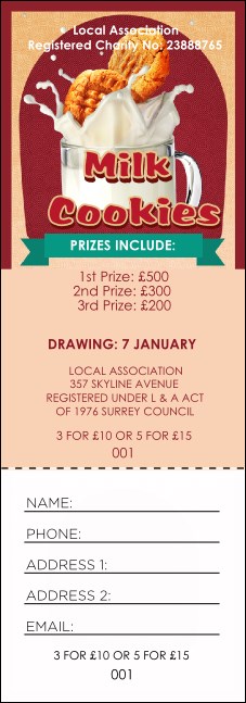 Milk & Cookies Raffle Ticket Product Front