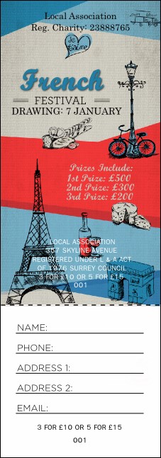 French Raffle Ticket Product Front