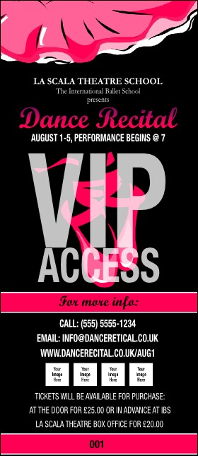 Dance Recital VIP Pass Product Front