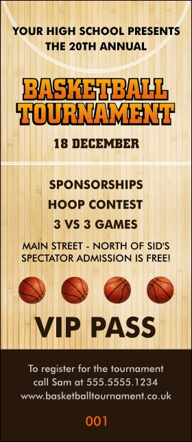 Basketball Court VIP Pass Product Front