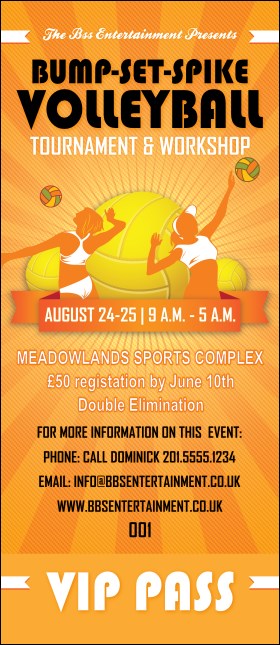 Volleyball Sun Rays VIP Pass Product Front