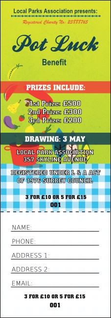 Potluck Raffle Ticket Product Front