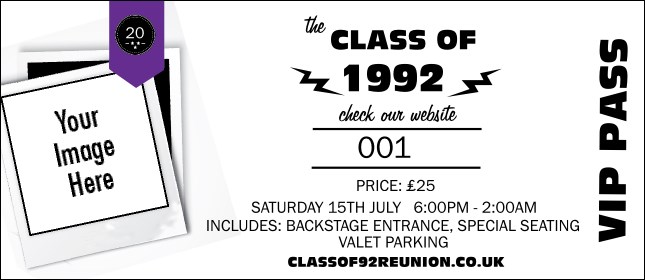 Class Reunion Mascot Purple VIP Pass Product Front