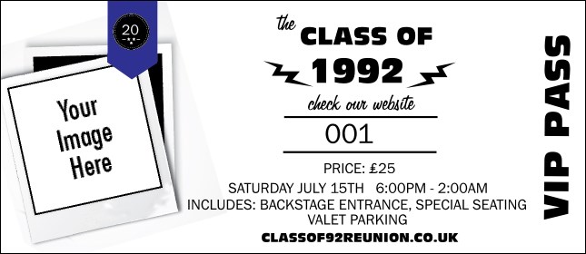 Class Reunion Mascot Blue VIP Pass Product Front