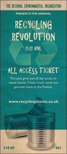 Recycling Symbol VIP Pass Product Front