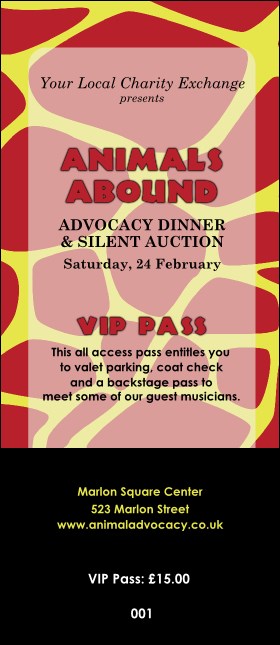 Animal Print Giraffe VIP Pass Product Front