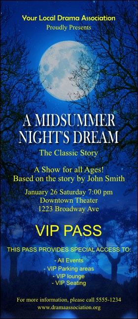 Midsummer Night's Dream VIP Pass Product Front