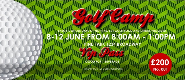 Golf Camp VIP Pass Product Front