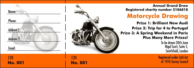 Motorcycle Raffle Ticket Product Front