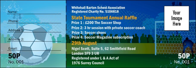Football Raffle Ticket Product Front