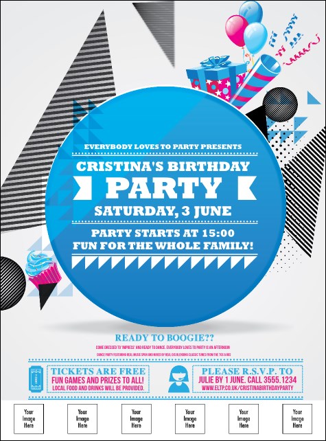 Birthday Geometric Logo Flyer Product Front