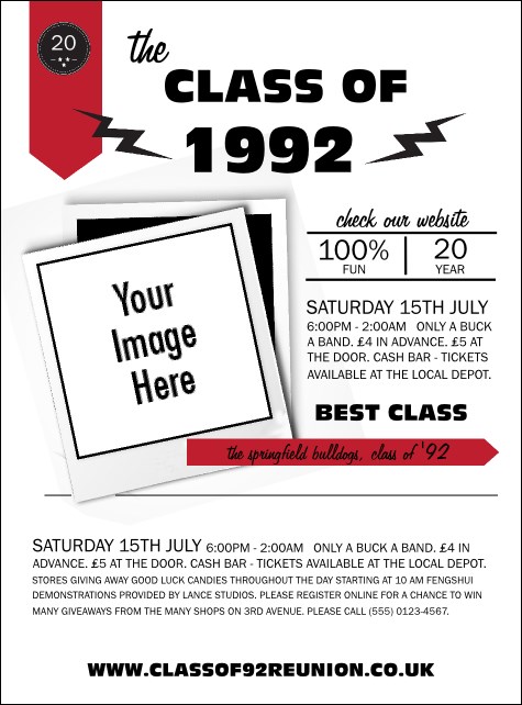 Class Reunion Mascot Red Flyer Product Front