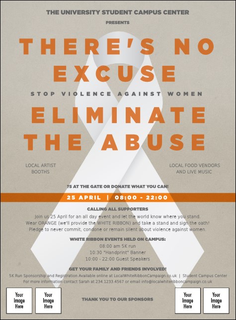White Ribbon Flyer Product Front