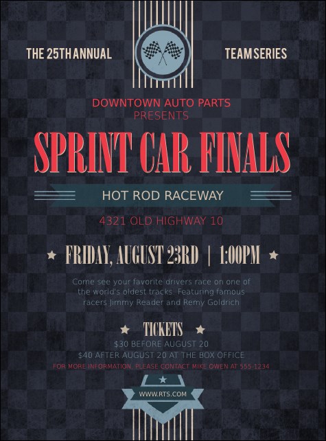 Car Racing Flyer Product Front