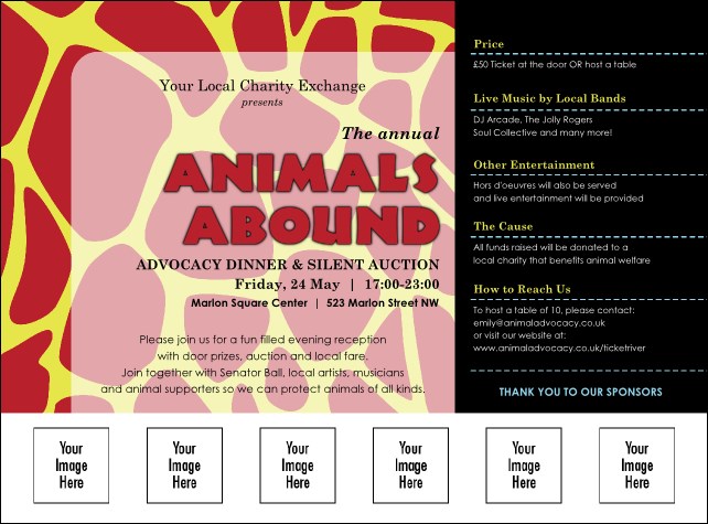 Animal Print Giraffe Logo Flyer Product Front