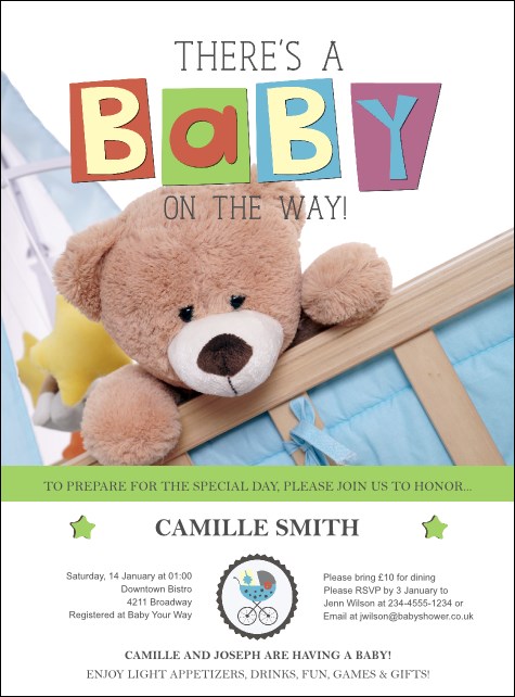 Baby Shower Teddy Flyer Product Front