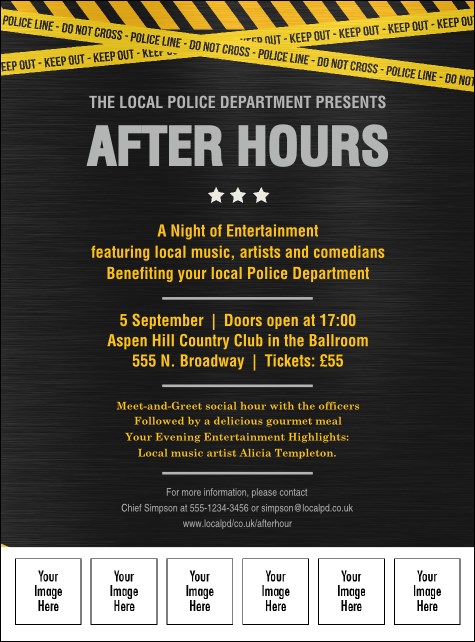 Police Caution Tape Logo Flyer Product Front