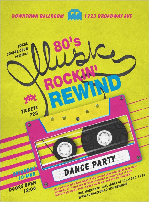 80s Music Flyer Product Front