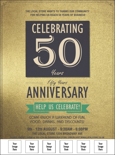 50th Anniversary Logo Flyer Product Front